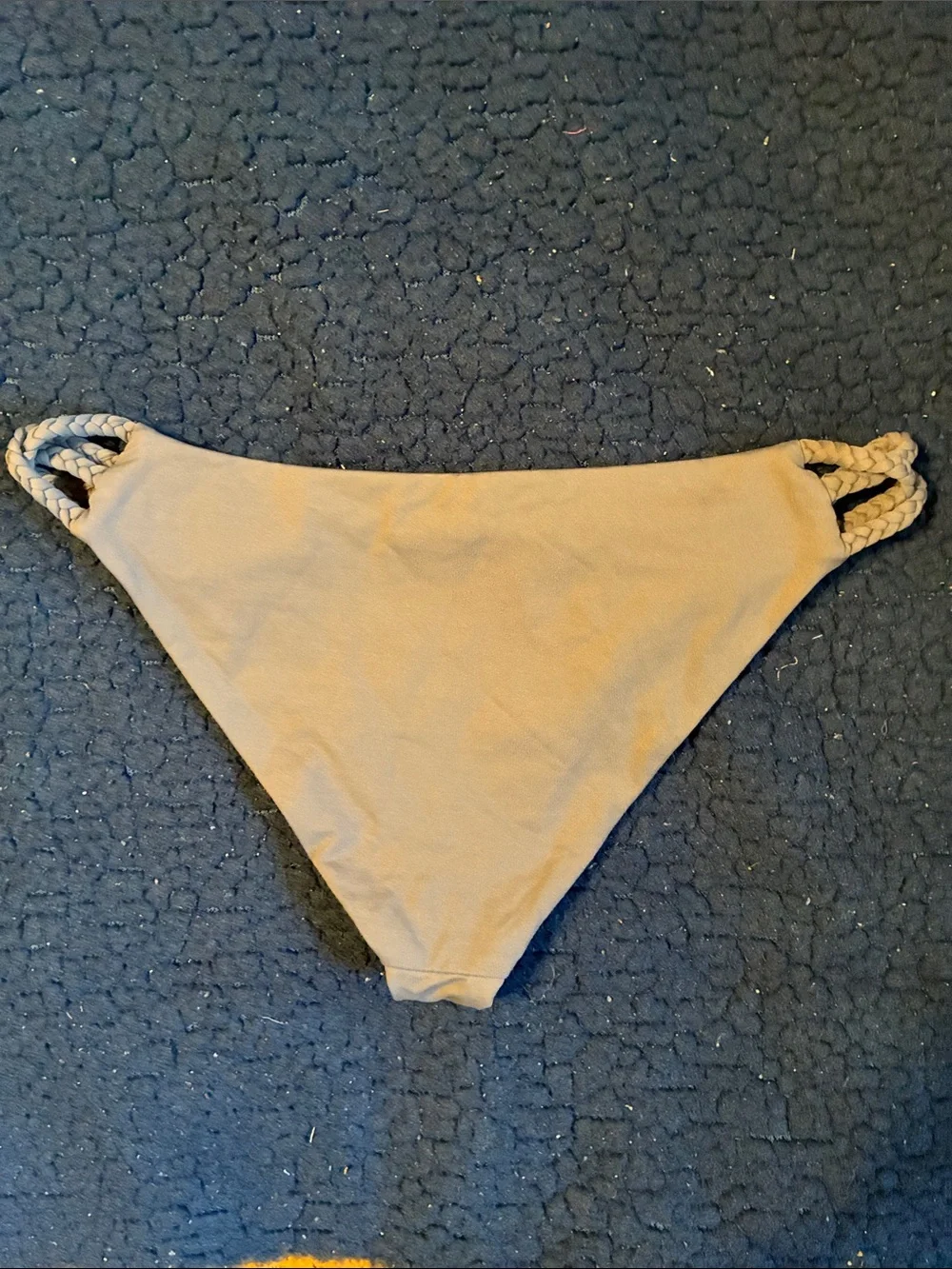 Frankie's Bikinis gray Braided-Side Bikini Bottom